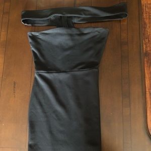 Missguided off the shoulder little black dress